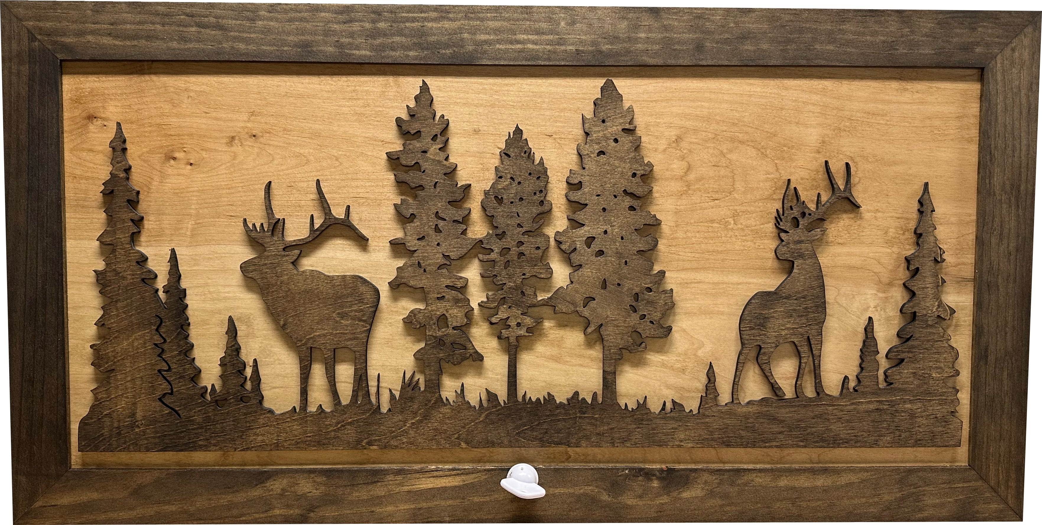 Elk Hunting Gun Concealment Furniture - Handcrafted Wooden Gun Cabinets - Gun Shelf Hidden Storage for Rifles, Shotguns, & Handguns - Quick Access Hidden Wall Safe (Extra Large)