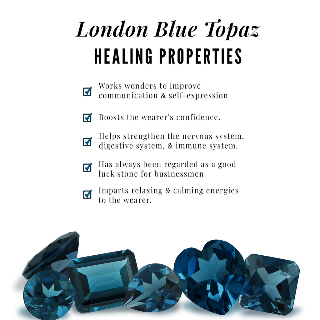 Round Cut London Blue Topaz Cocktail Halo Ring with Diamonds