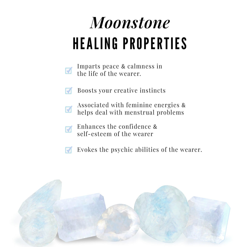 0.85 CT Moonstone and Diamond Floral Halo Engagement Ring