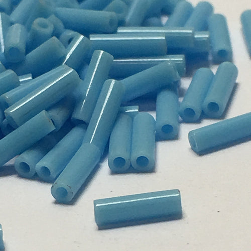 Miyuki BGL2-413  #2 Opaque Turquoise Blue Bugle Beads, 6 mm - 5 or 10 Grams