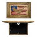 Bald Eagle & American Flag Patriotic Decorative Wall-Mounted Secure Gun Cabinet
