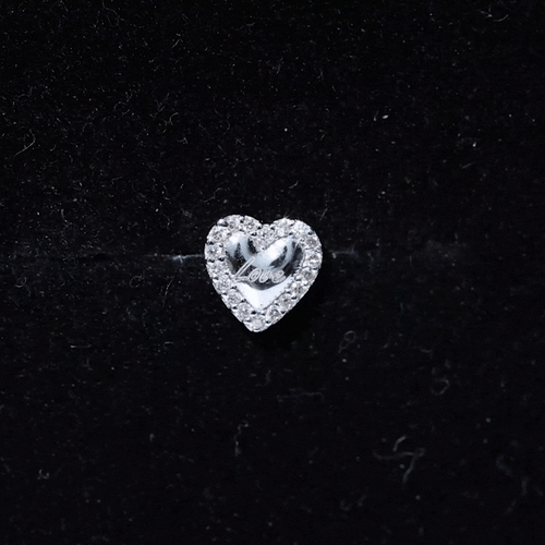 Certified Moissanite Love Heart Earring for Helix Piercing