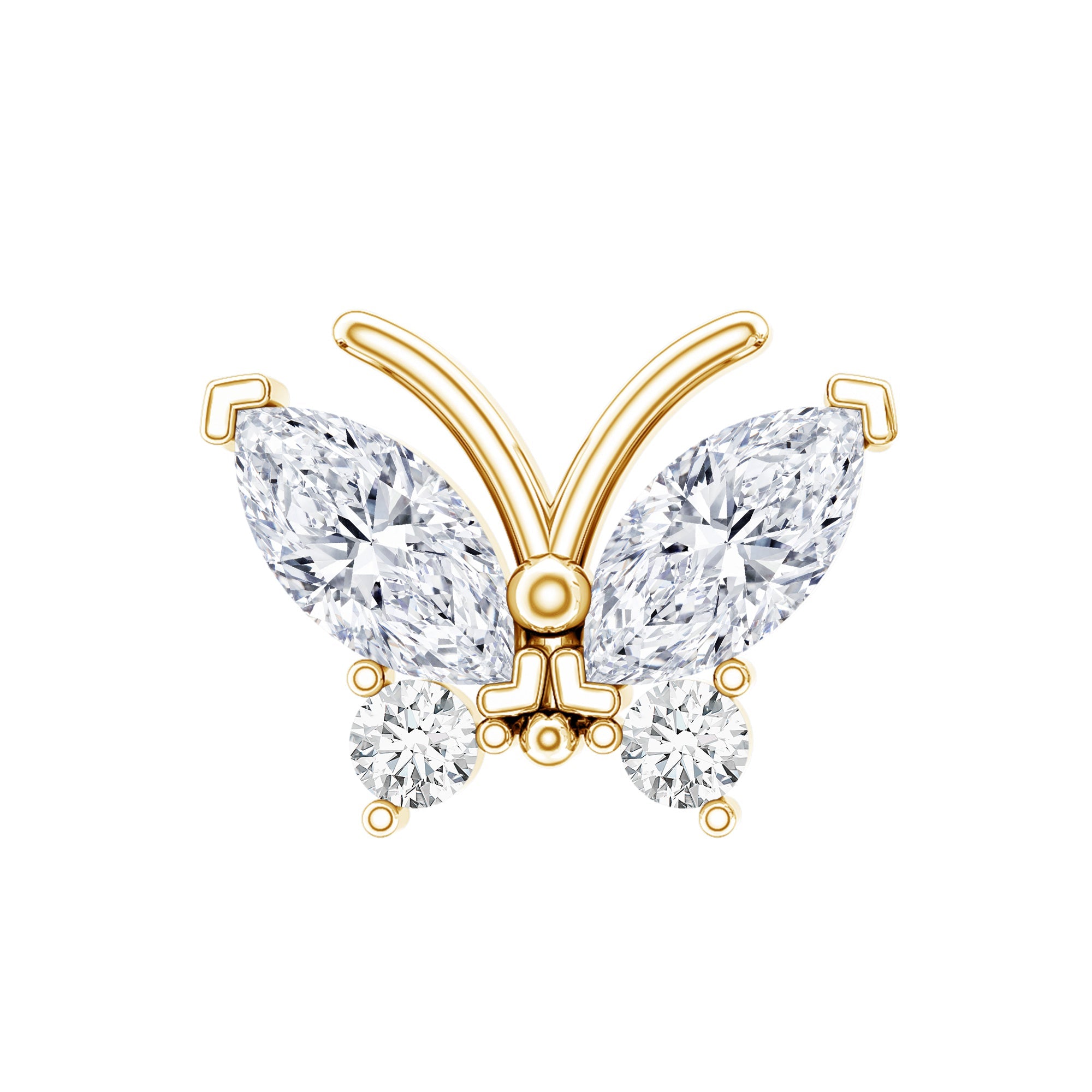 Marquise Moissanite Butterfly Cartilage Earring