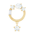 Moissanite Circle Drop Earring for Cartilage Piercing