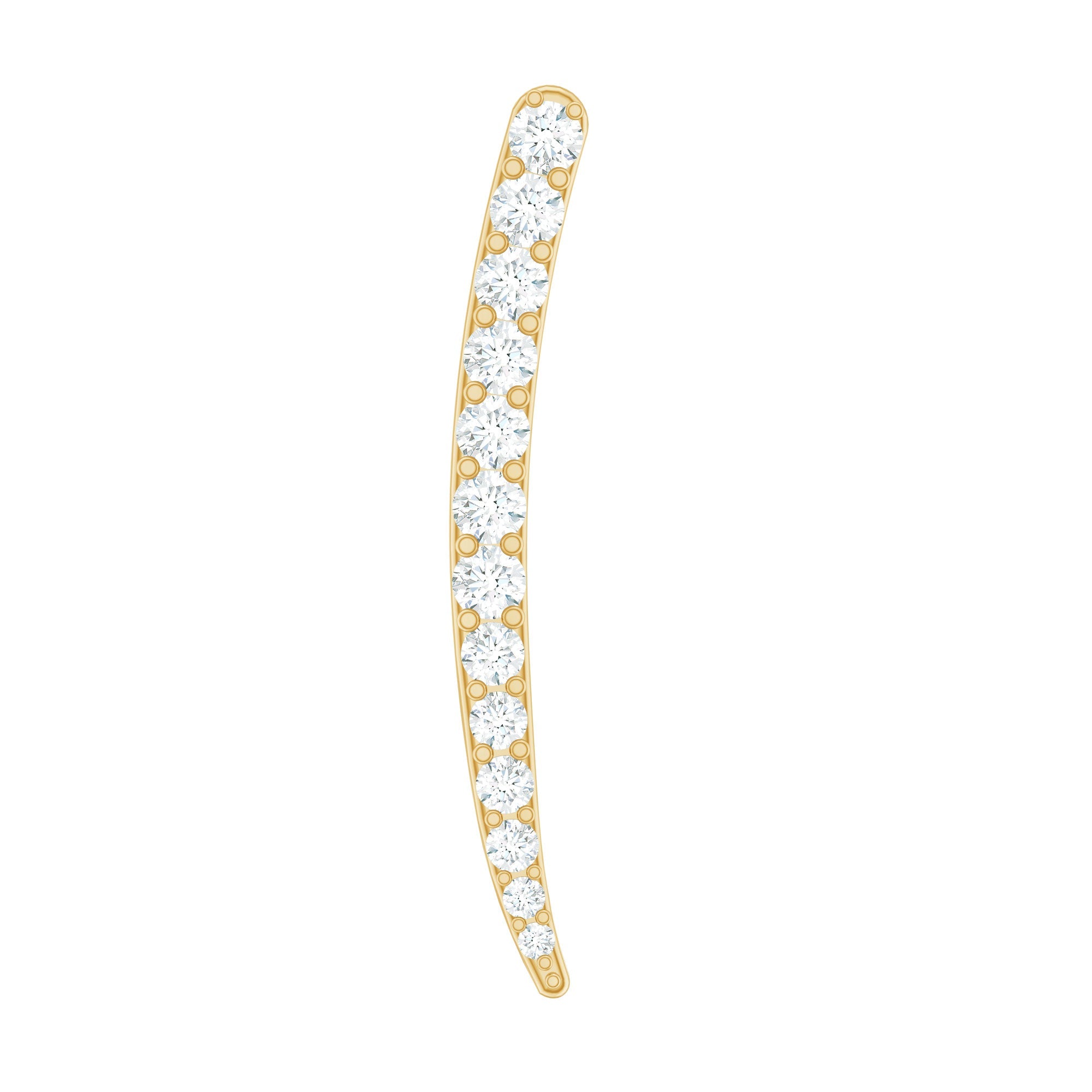 Minimalist Moissanite Curved Climber Earring