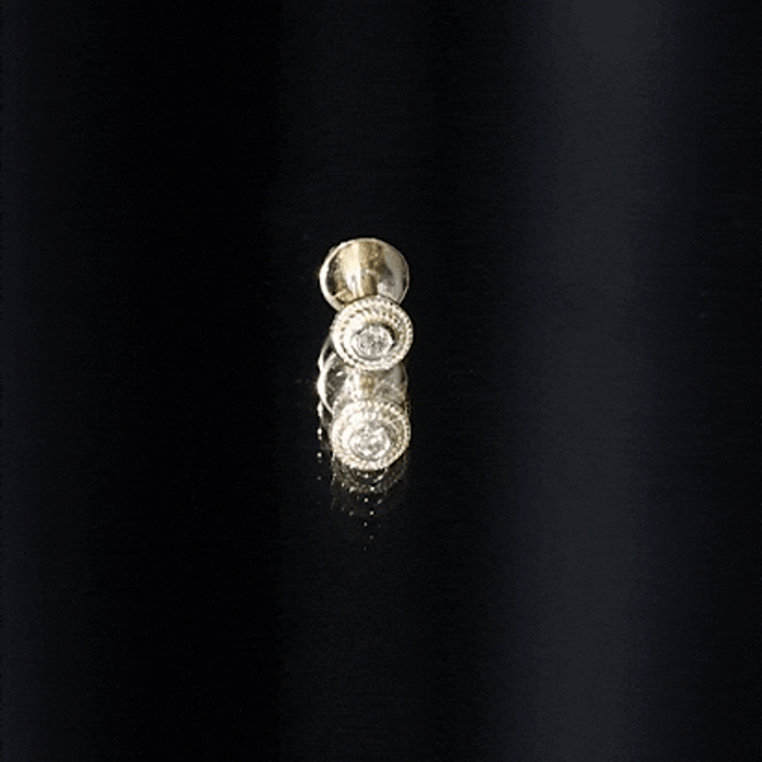 Minimal Diamond Conch Earring in Bezel Setting