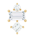 Unique Moissanite Tragus Earring with Flat Back