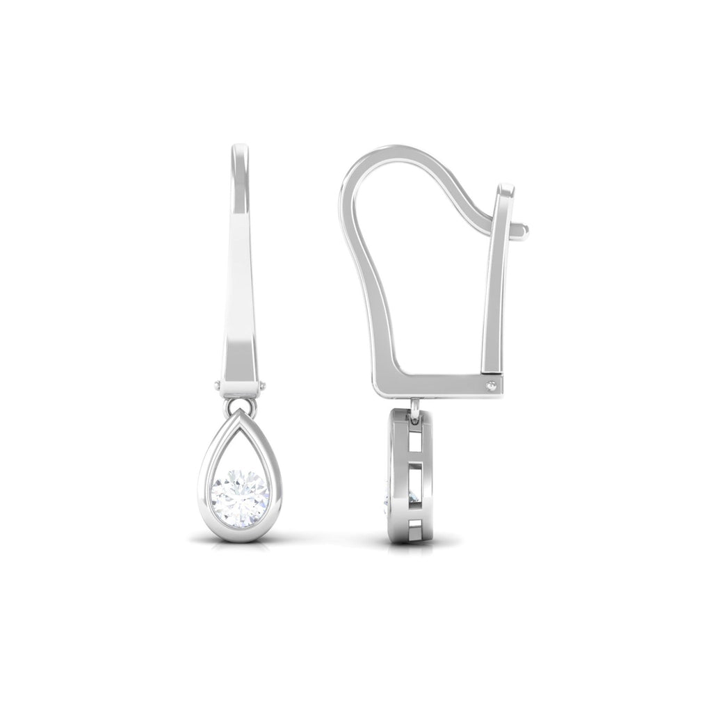 0.5 Carat Genuine Diamond Teardrop Hoop Earrings