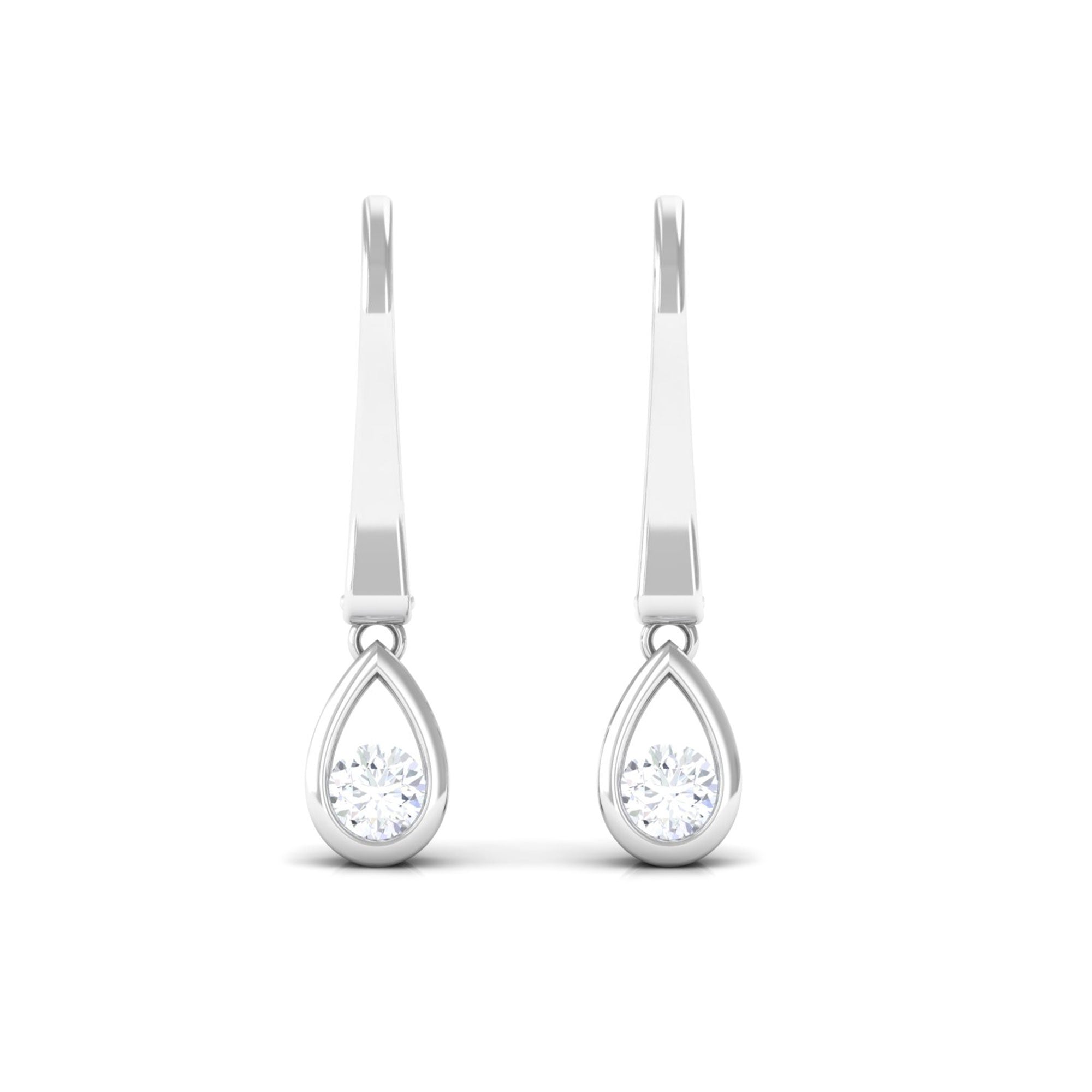 0.5 Carat Genuine Diamond Teardrop Hoop Earrings