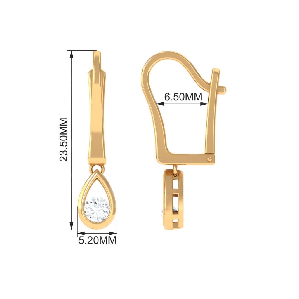 0.5 Carat Genuine Diamond Teardrop Hoop Earrings