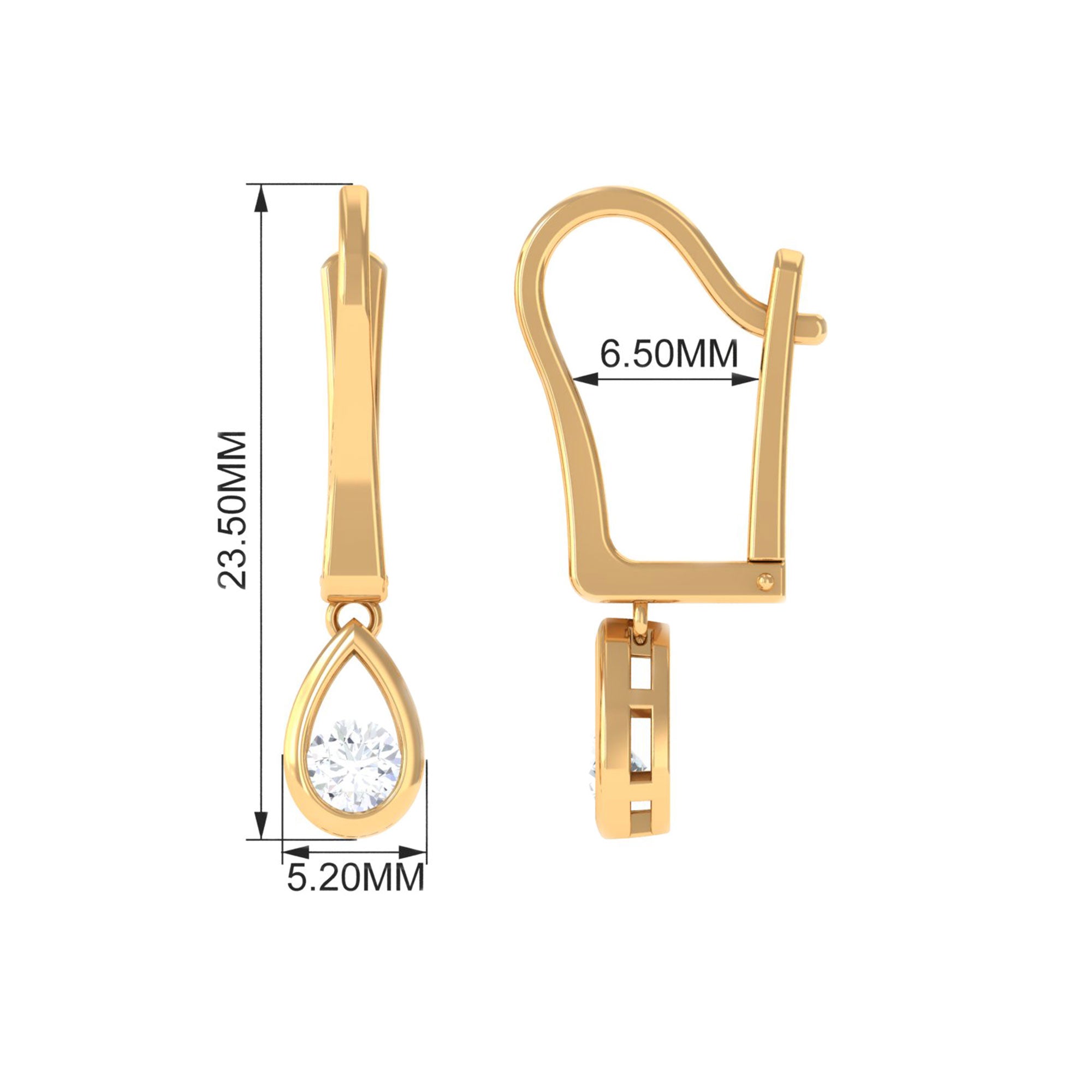 0.5 Carat Genuine Diamond Teardrop Hoop Earrings