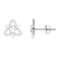 Genuine Diamond Floral Stud Earrings for Women