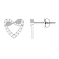 Round Diamond Infinity Heart Stud Earrings