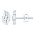 Nature Inspired Diamond Leaf Stud Earrings