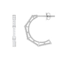 Art Deco Inspired Diamond Half Hoop Earrings