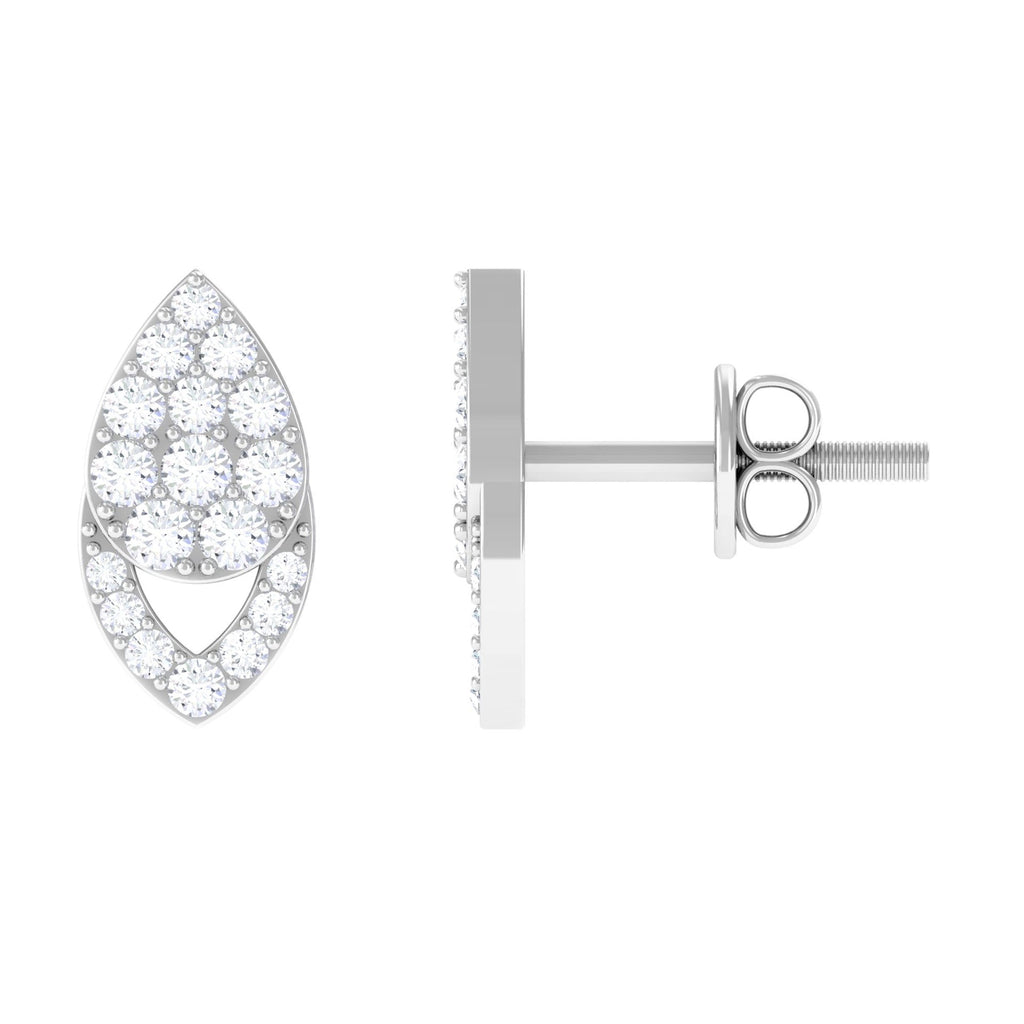 Round Cut Natural Diamond Unique Stud Earrings