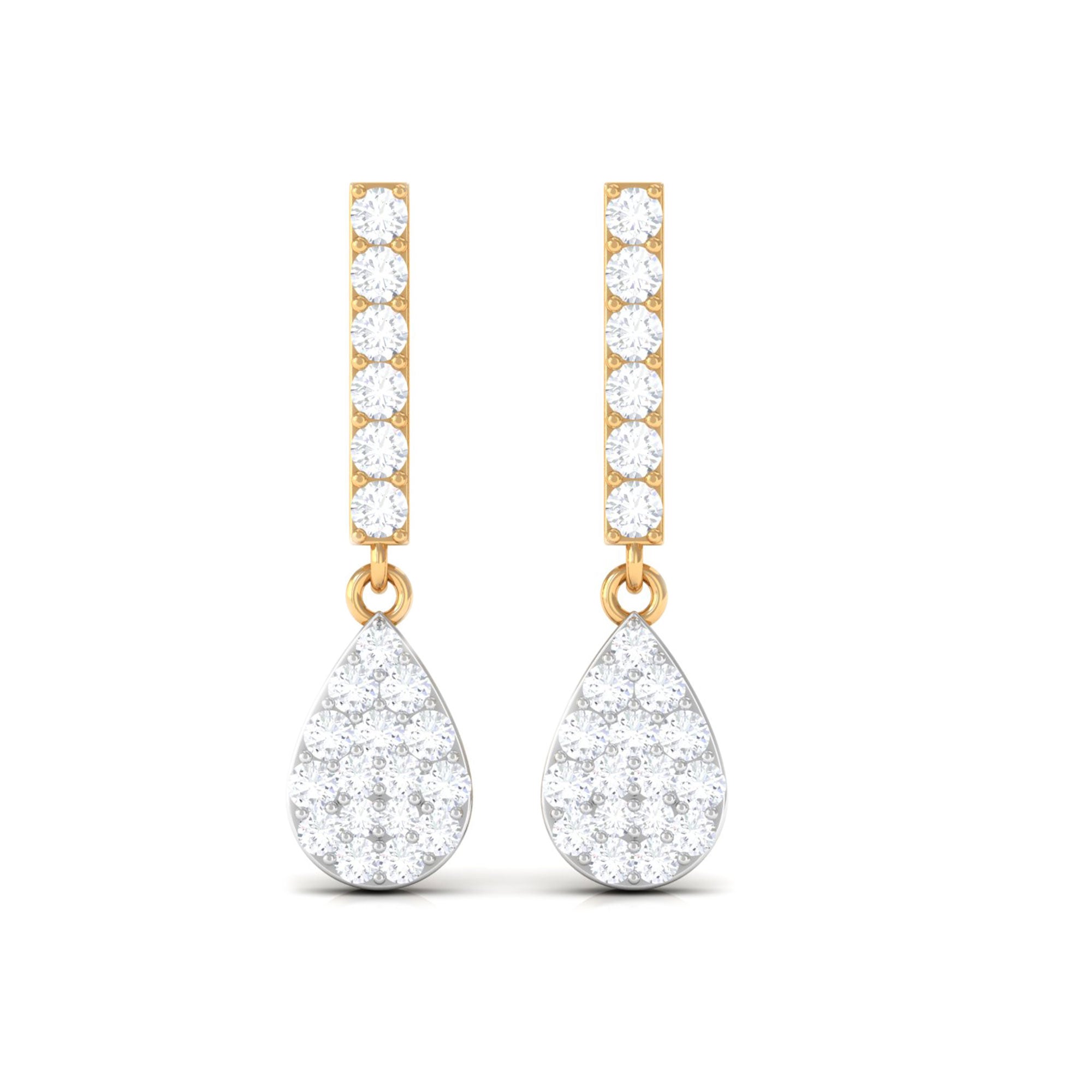Round Diamond Dangle Drop Earrings for Women