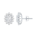 Certified Moissanite Oval Stud Earrings with Halo