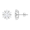 Moissanite Floral Cluster Stud Earrings