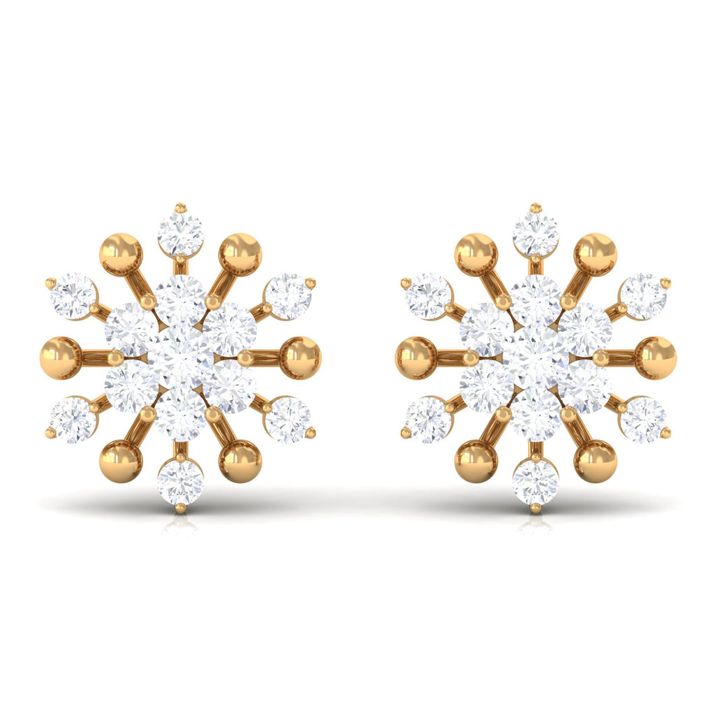 Moissanite Floral Cluster Stud Earrings