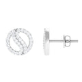 Classic Real Diamond Round Stud Earrings with Screw Back