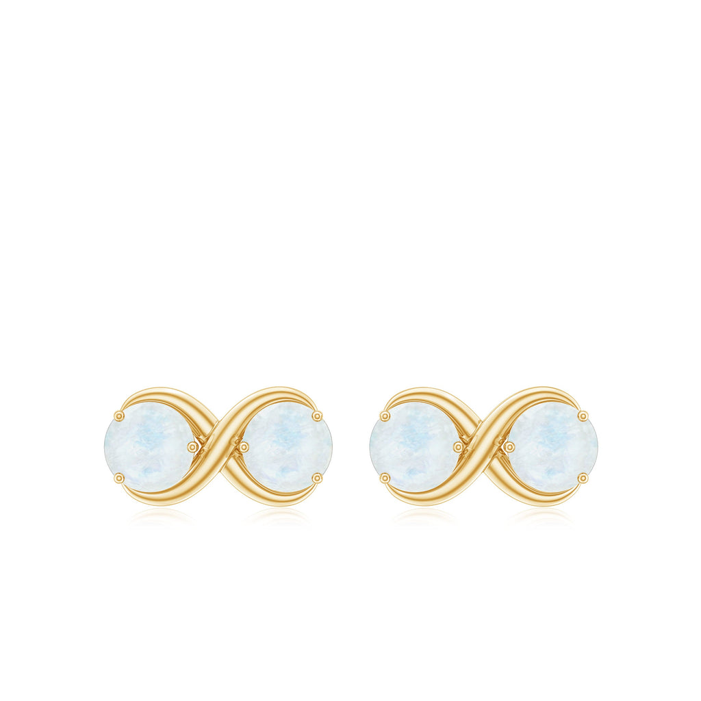 1.4 Carat Simple Moonstone Two Stone Infinity Stud Earrings
