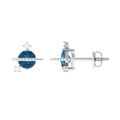 1.2 Carat London Blue Topaz and Diamond Contemporary Stud Earrings