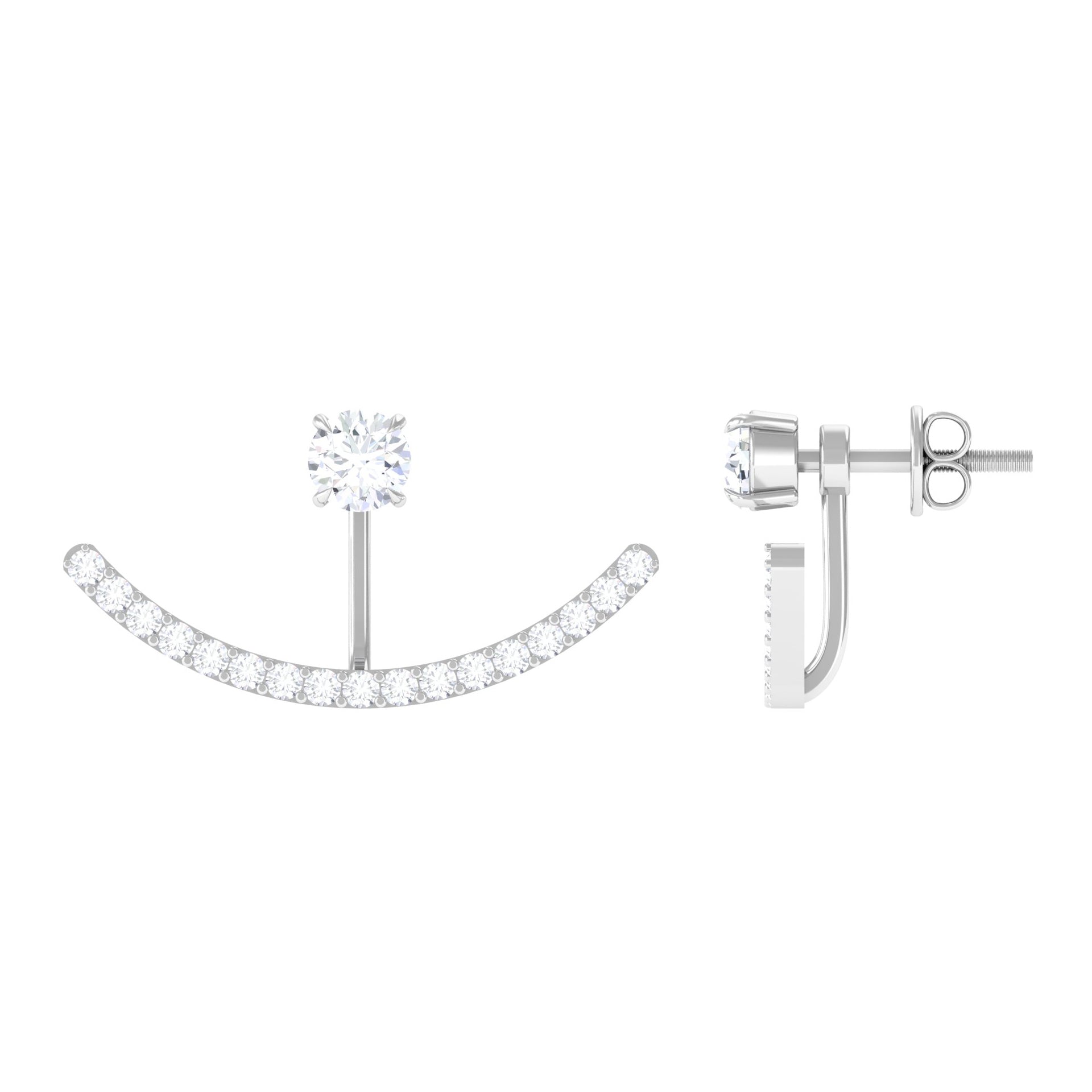 0.5 Carat Natural Diamond Classic Jacket Earrings in Prong Setting