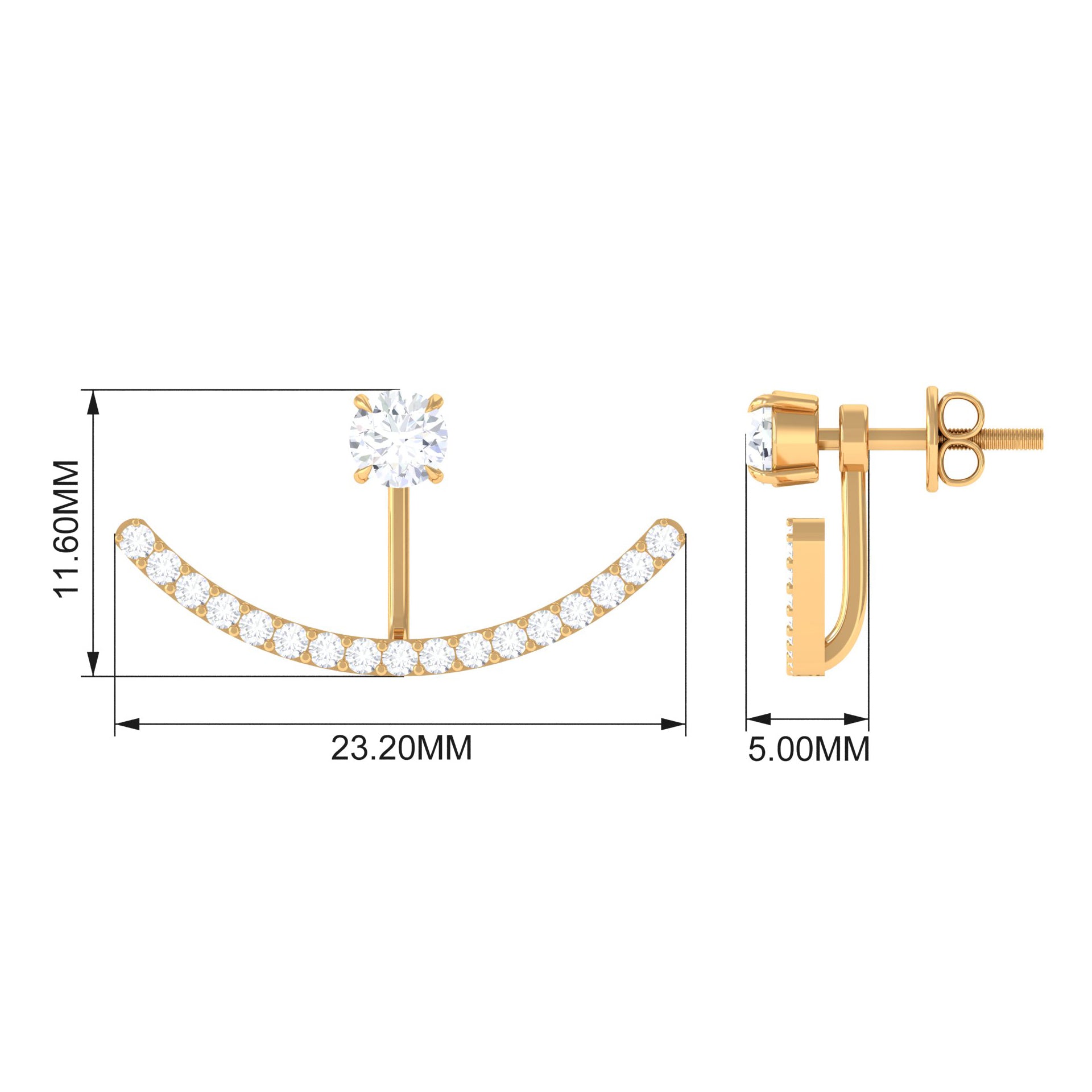 0.5 Carat Natural Diamond Classic Jacket Earrings in Prong Setting