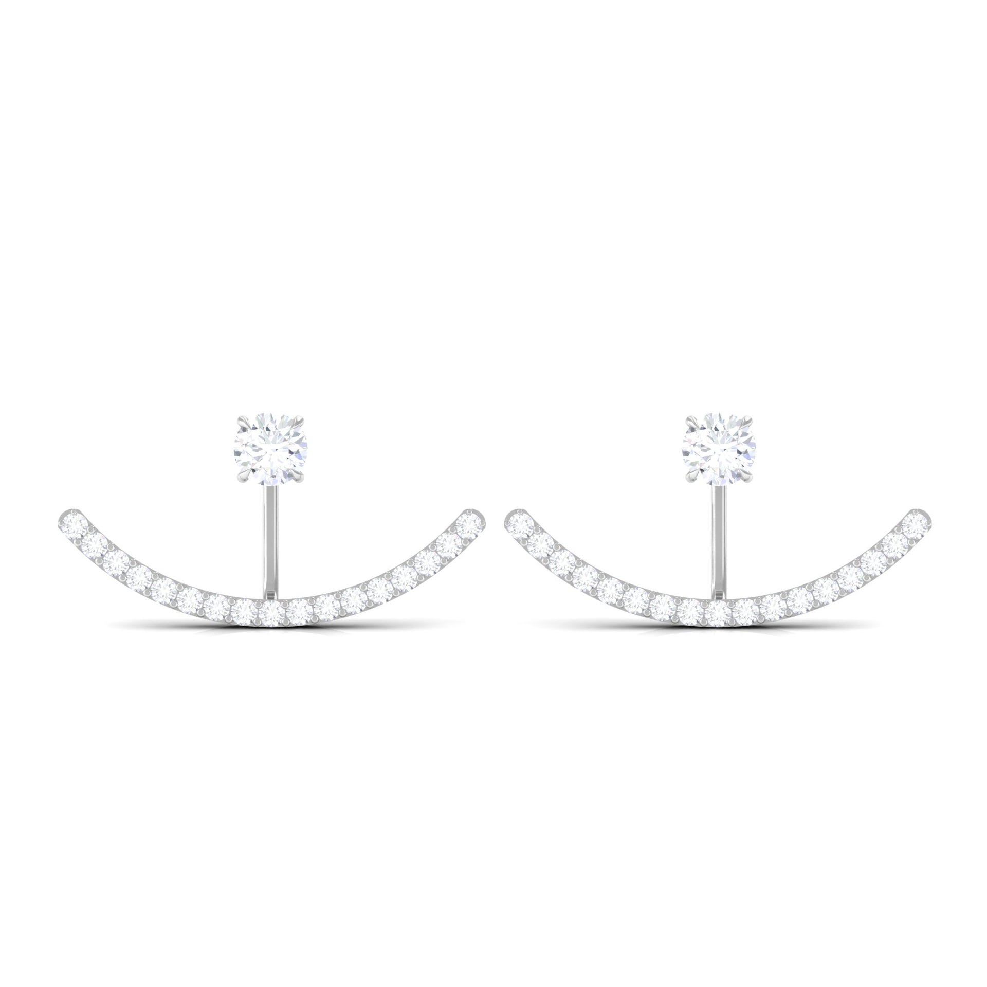 0.5 Carat Natural Diamond Classic Jacket Earrings in Prong Setting