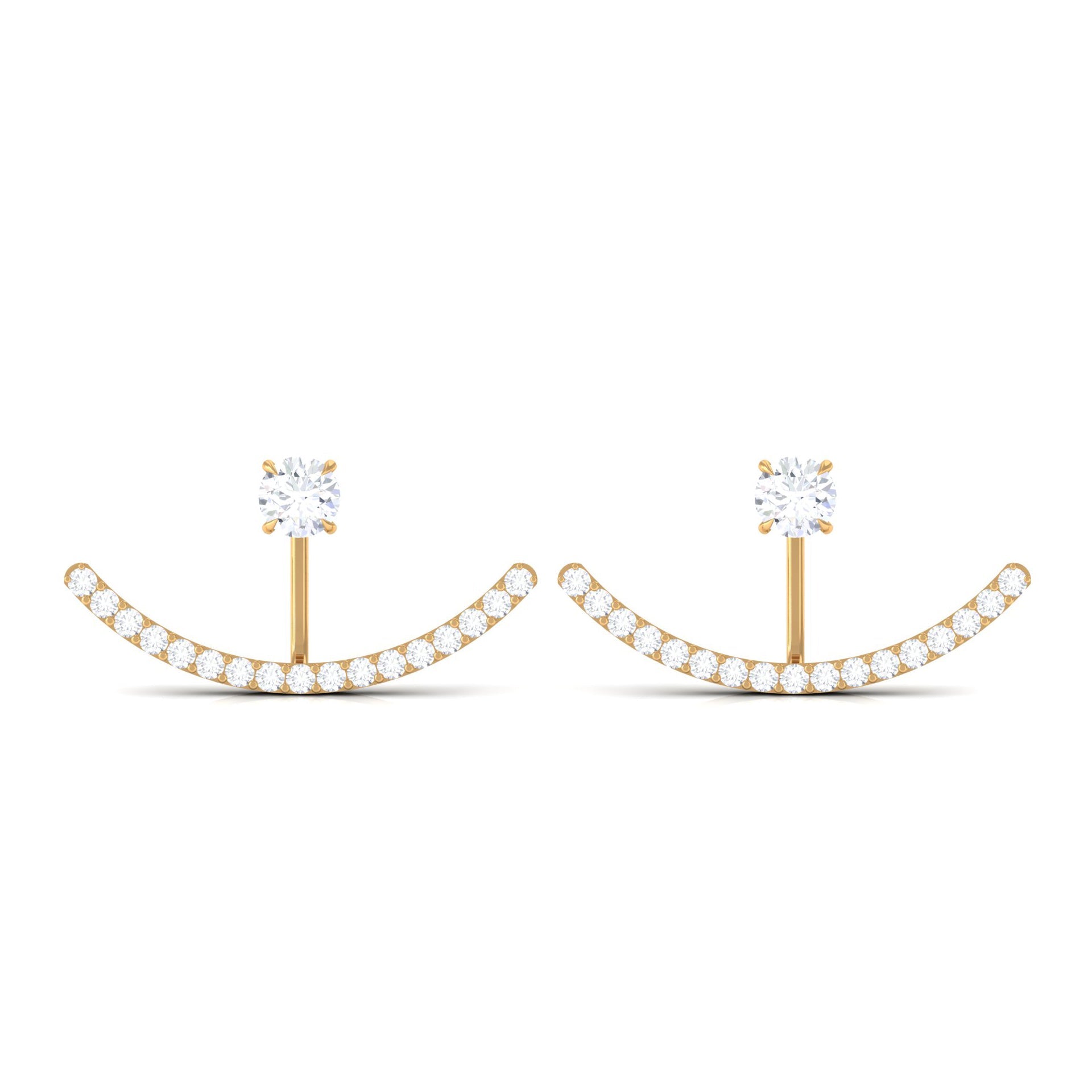 0.5 Carat Natural Diamond Classic Jacket Earrings in Prong Setting