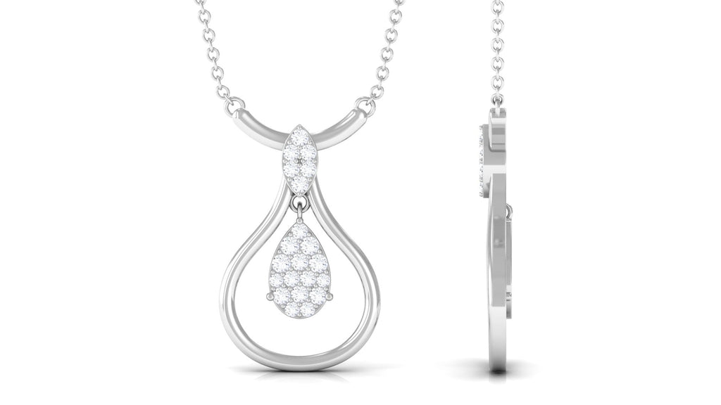 Certified Moissanite Teardrop Necklace in Illusion Setting