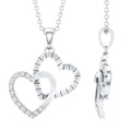 Certified Moissanite Twin Heart Pendant Necklace