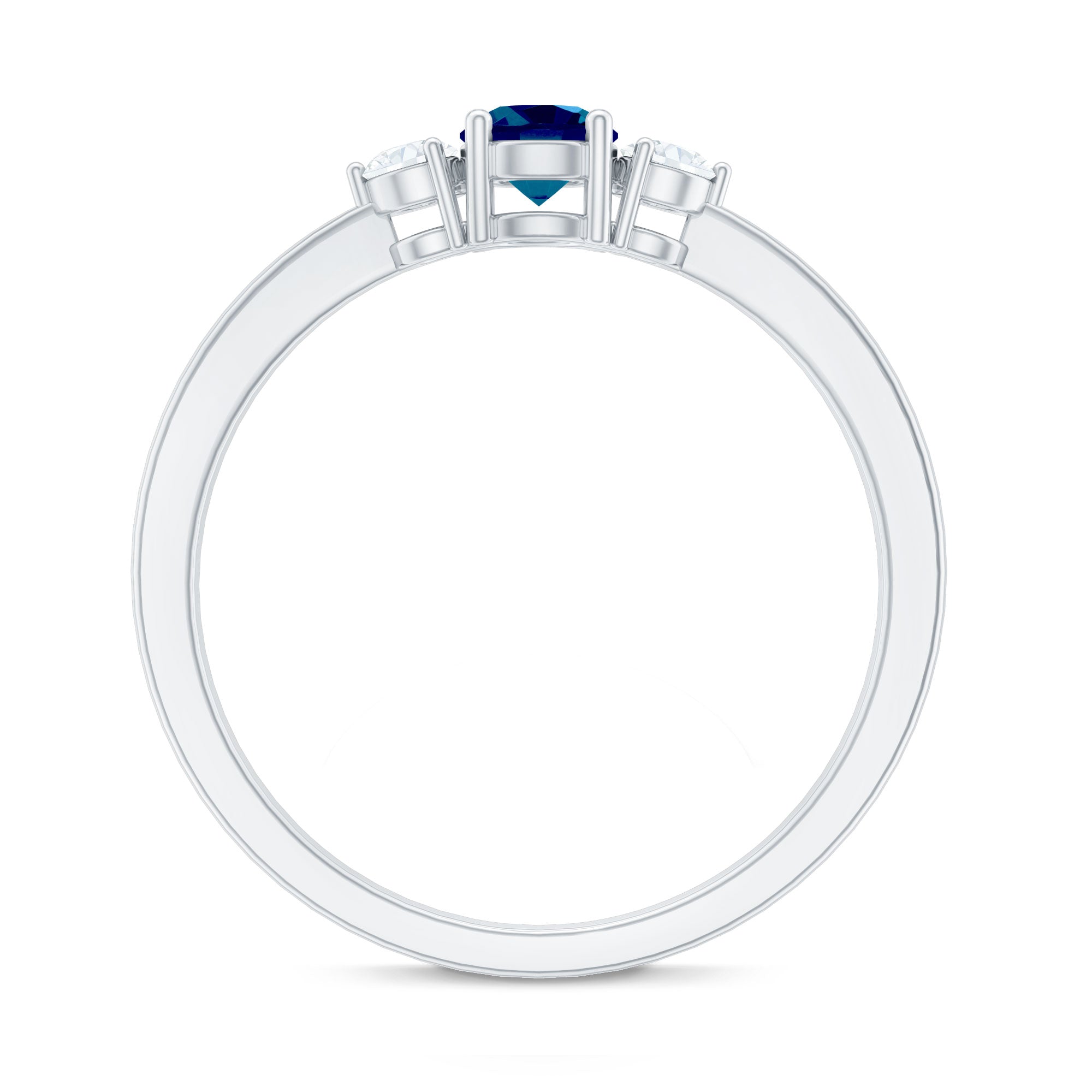0.6 Carat London Blue Topaz Proposal Ring with Diamond