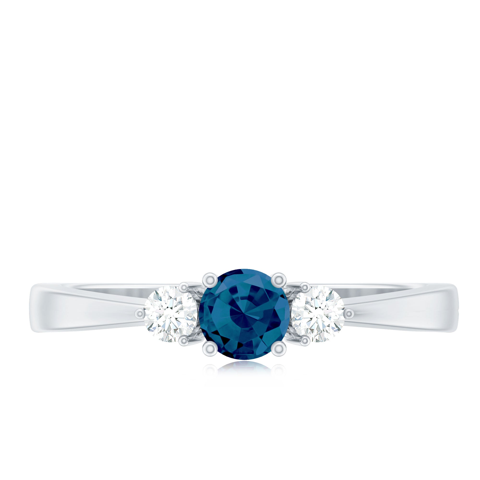 0.6 Carat London Blue Topaz Proposal Ring with Diamond
