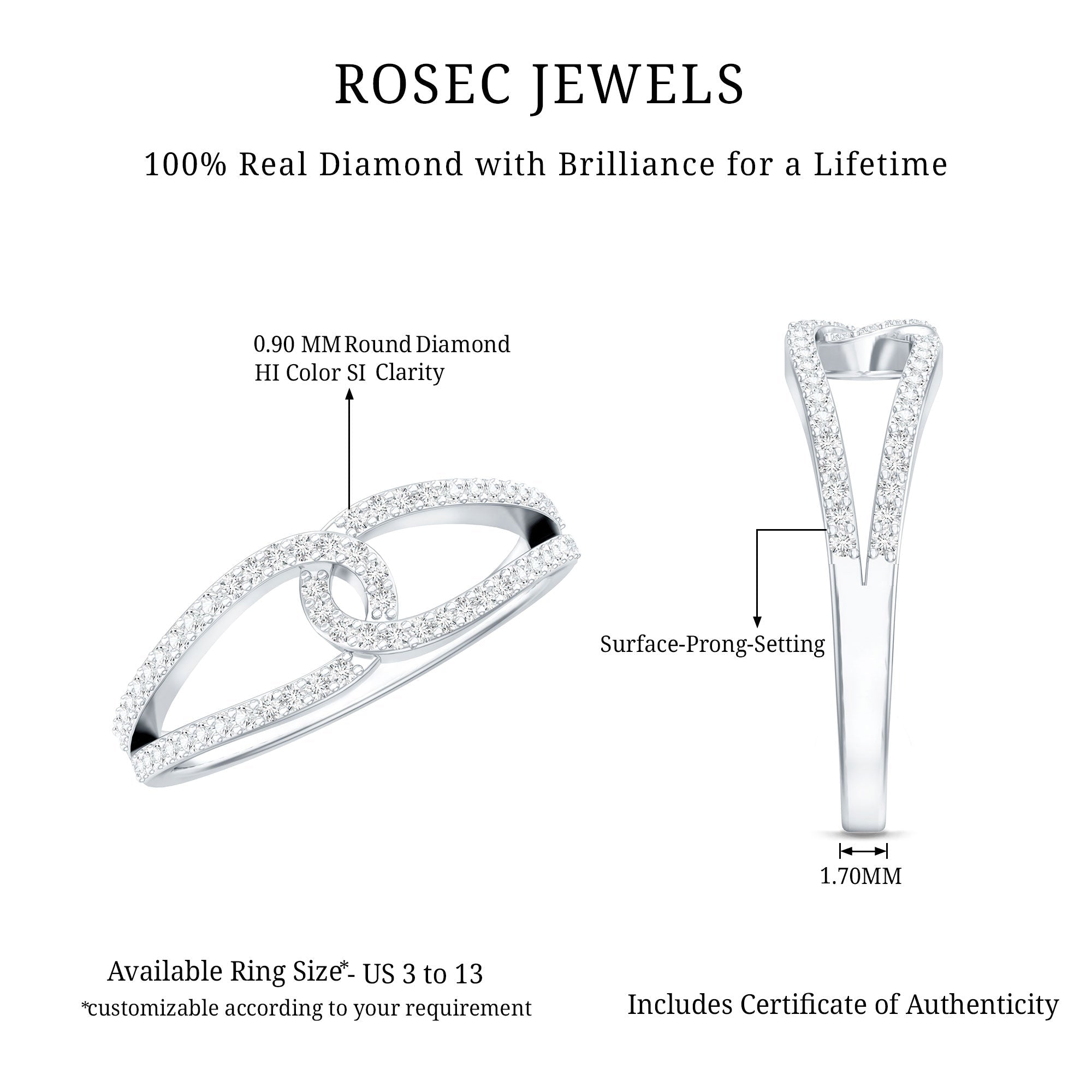 Certified Real Diamond Anniversary Ring for Women