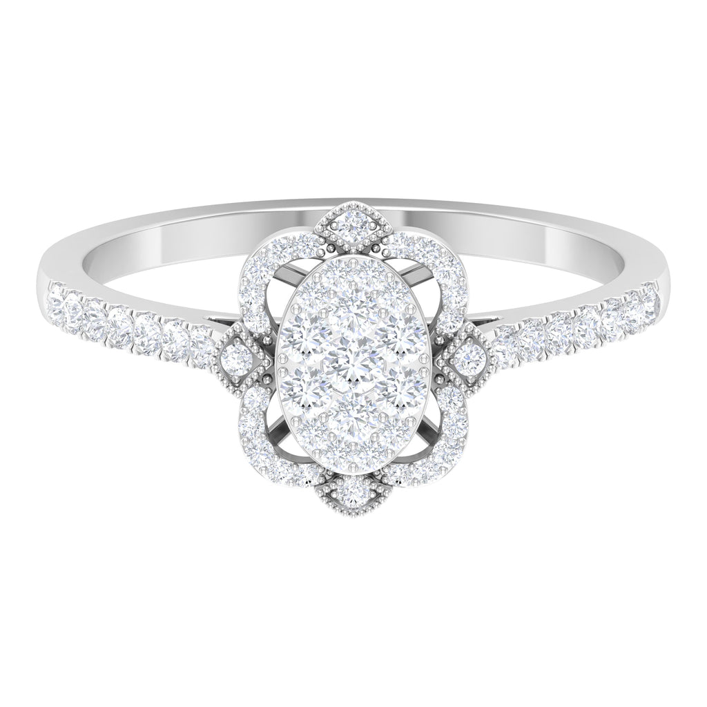 Illusion Set Diamond Vintage Looking Engagement Ring