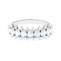 Genuine Moonstone and Diamond Half Eternity Ring