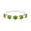 Alternate Peridot and Diamond Half Eternity Ring