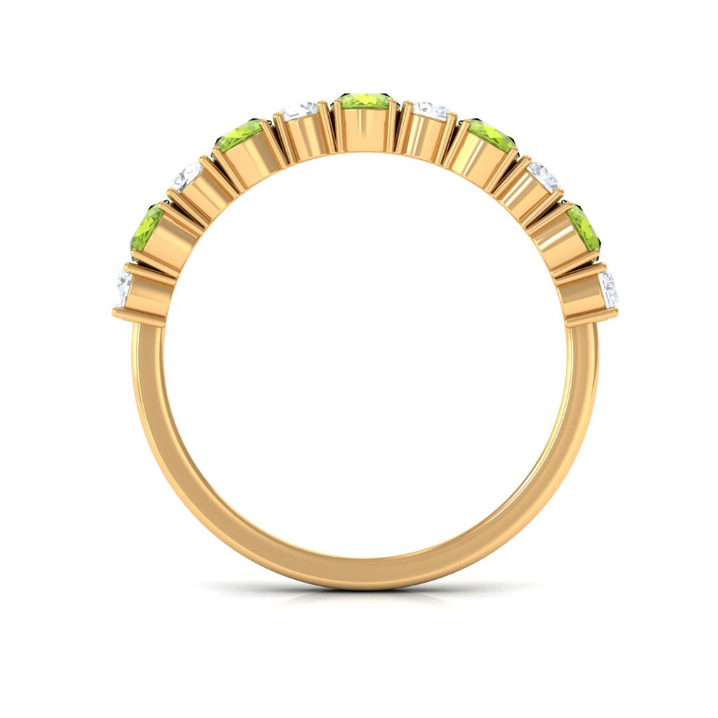 Alternate Peridot and Diamond Half Eternity Ring