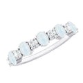 Alternate Moonstone and Diamond Semi Eternity Ring