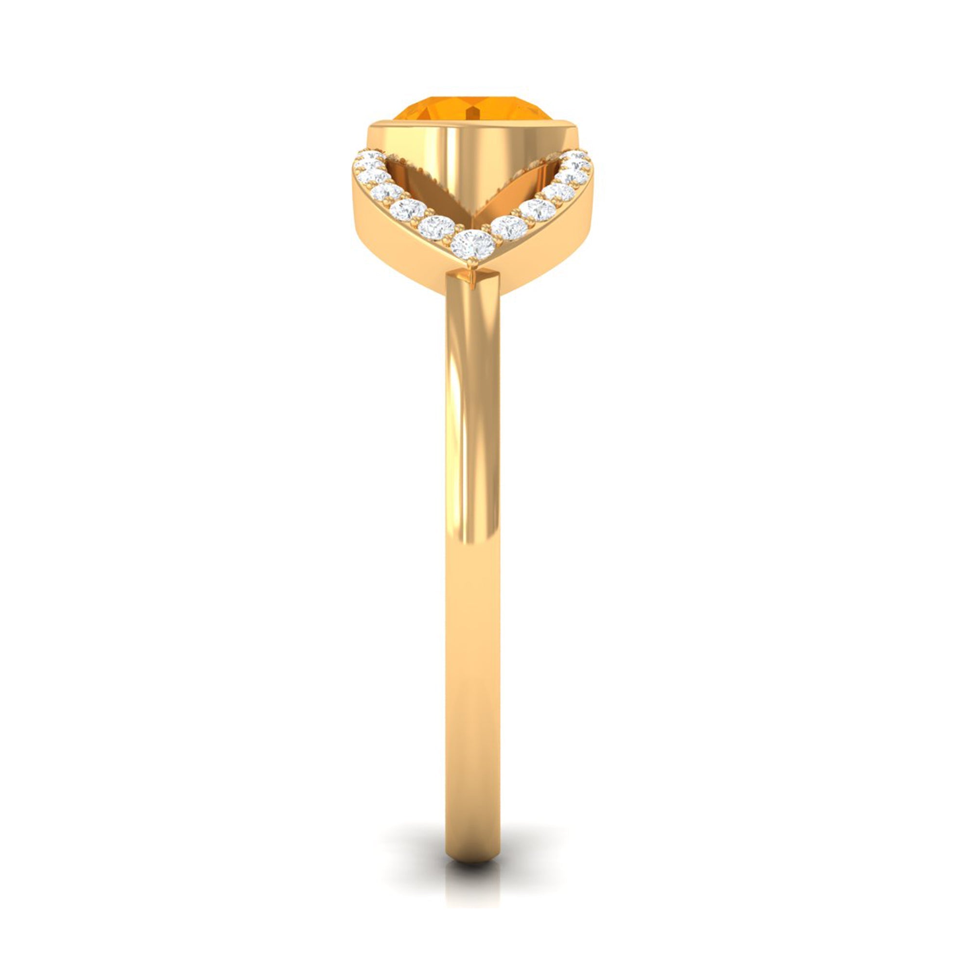 0.4 Carat Fire Opal and Diamond Split Shank Engagement Ring