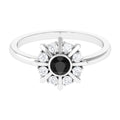 0.4 Carat Black Spinel and Diamond Statement Ring
