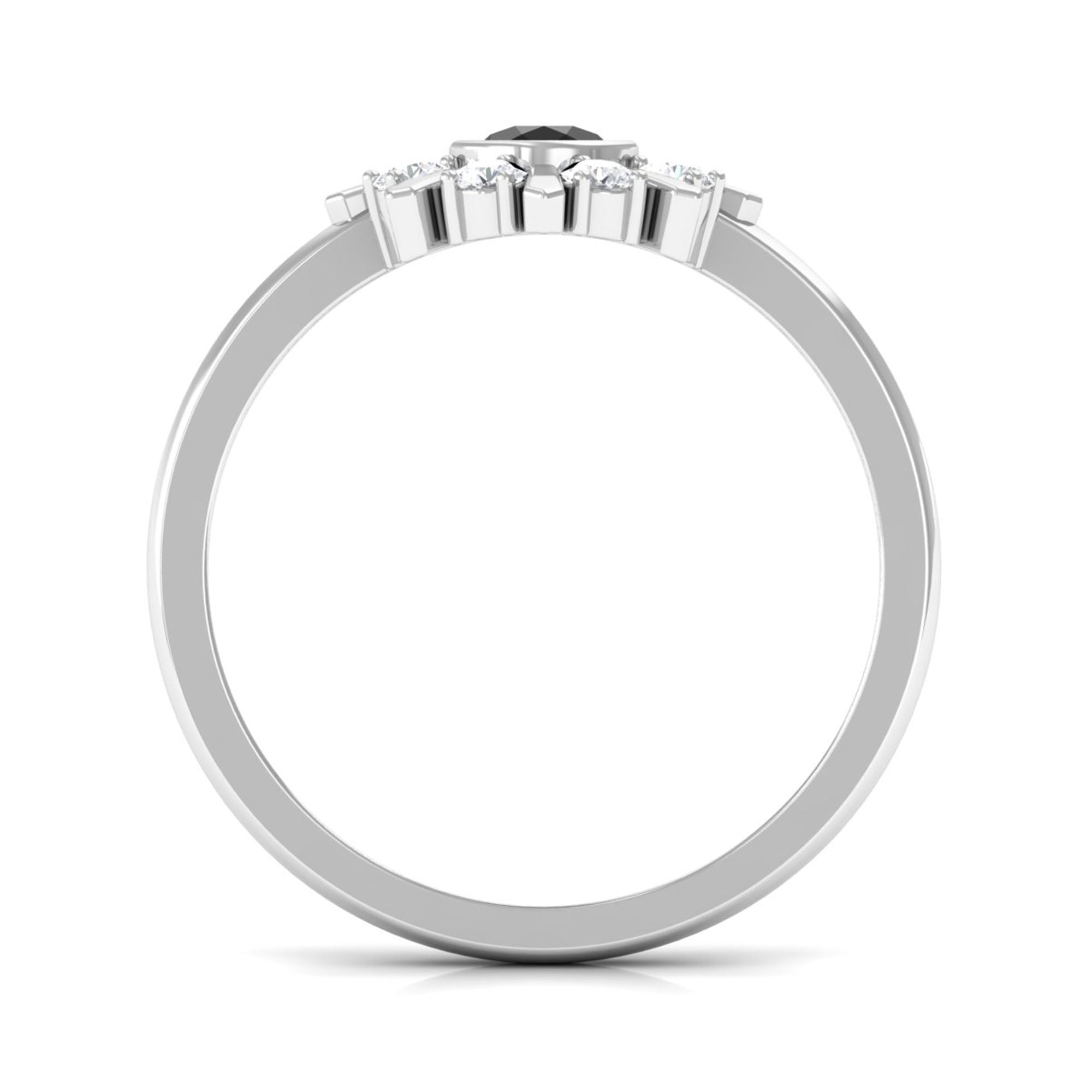 0.4 Carat Black Spinel and Diamond Statement Ring