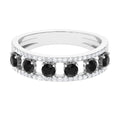 Black Spinel Anniversary Band Ring with Diamond