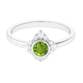 0.5 Carat Vintage Inspired Peridot Engagement Ring with Diamond