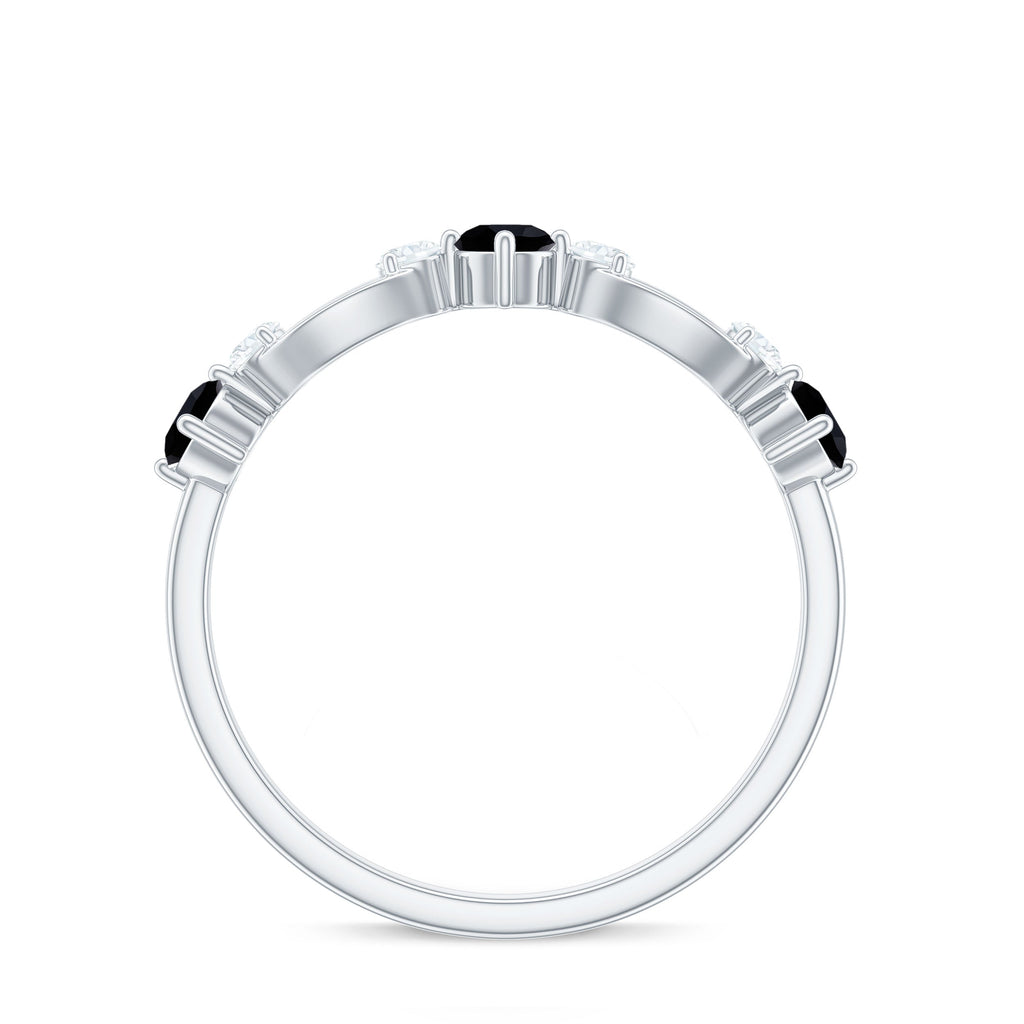 Certified Lab Grown Black and White Diamond Promise Ring