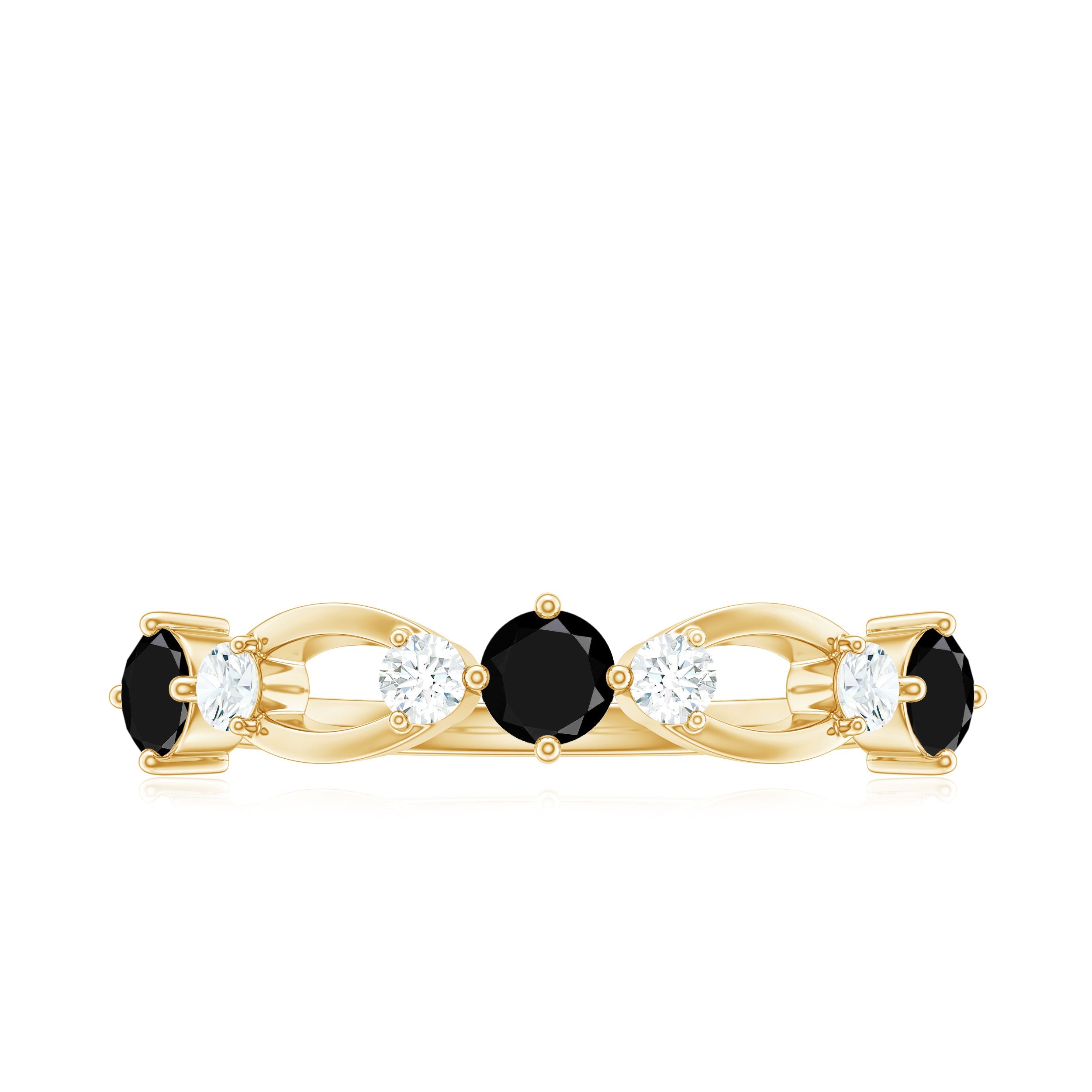 Certified Lab Grown Black and White Diamond Promise Ring