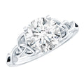Round Moissanite Solitaire Engagement Ring with Celtic Details