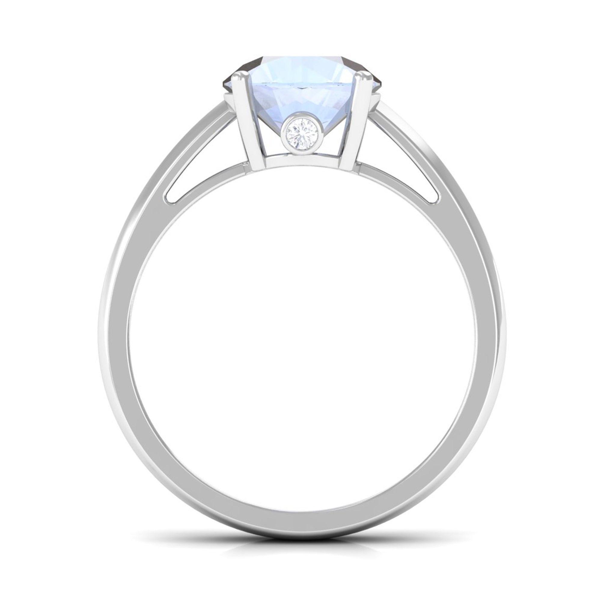 1 Ctw Round Moonstone Solitaire Engagement Ring
